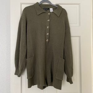 Green knitted sweater